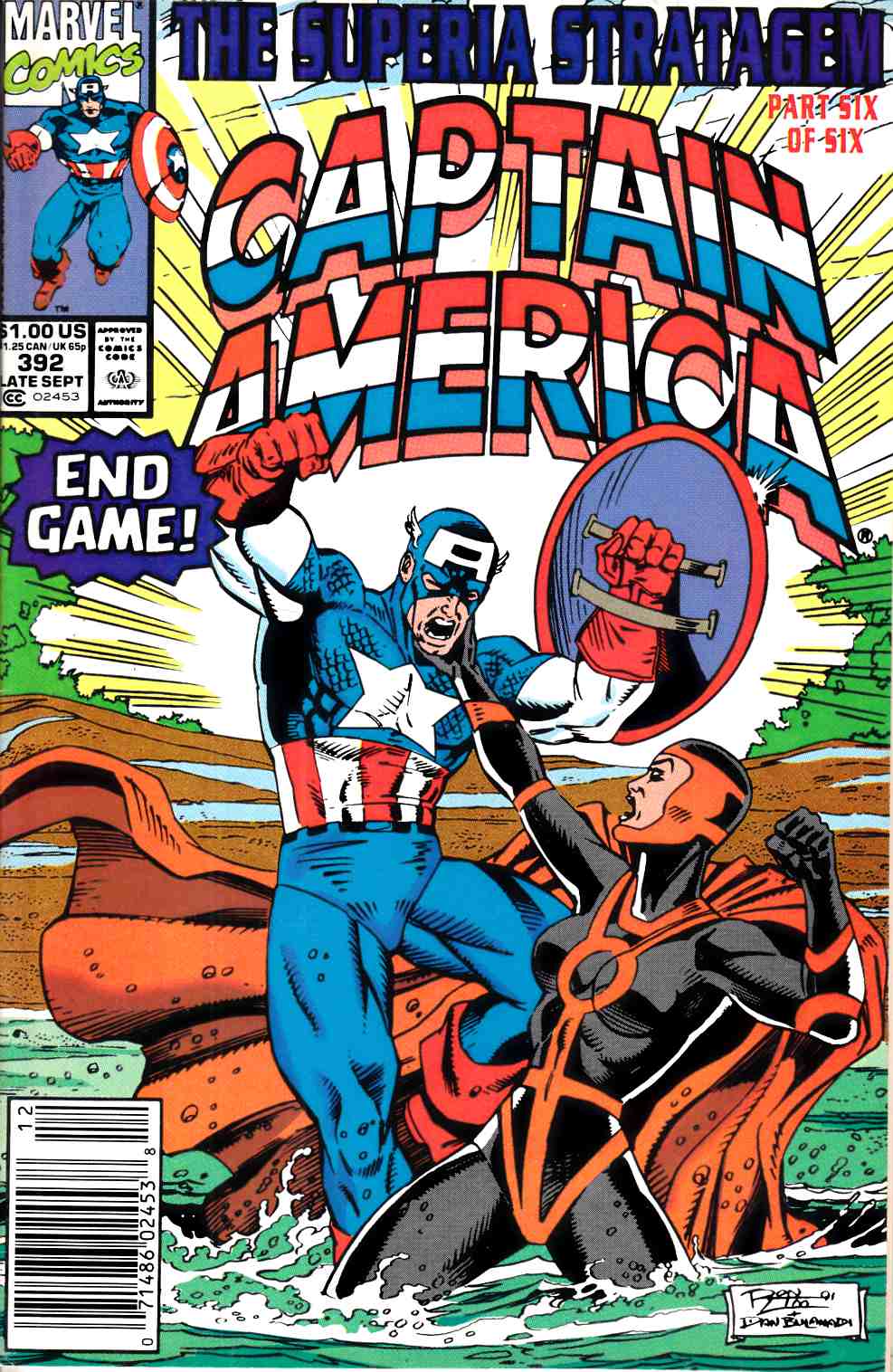 Captain America #392 Newsstand Edition Very Fine (8.0) [Marvel Comic] LARGE