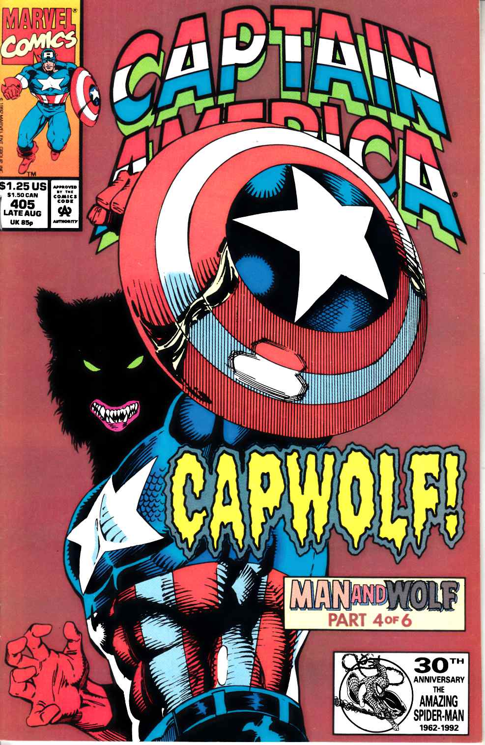 Captain America #405 Fine (6.0) [Marvel Comic] THUMBNAIL