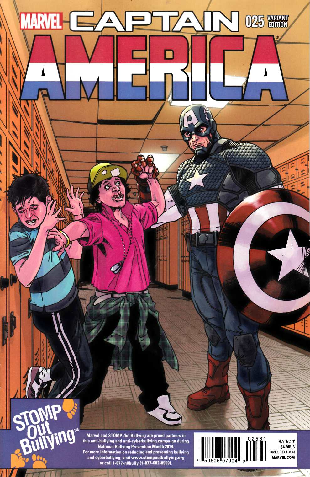 Captain America #25 Stomp Out Bullying Variant Cover [Marvel Comic] LARGE