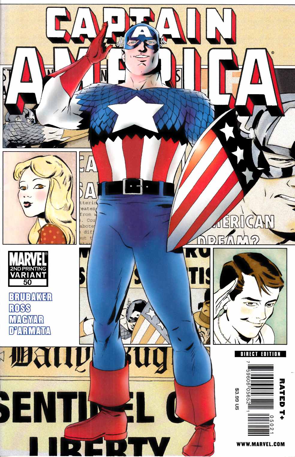 Captain America #50 Second Printing Fine (6.0) [Marvel Comic] THUMBNAIL
