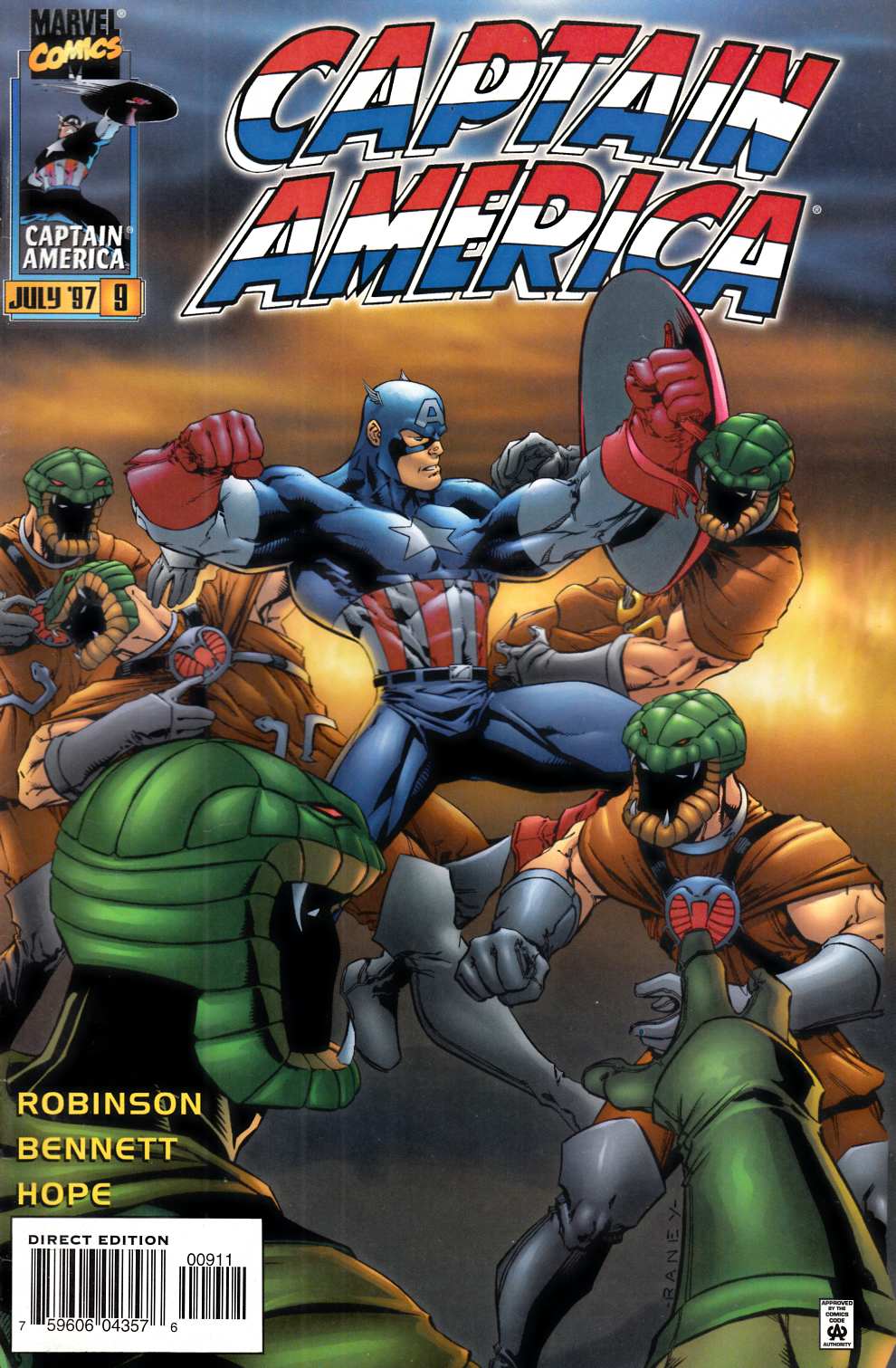 Captain America #9 Near Mint (9.4) [Marvel Comic] THUMBNAIL