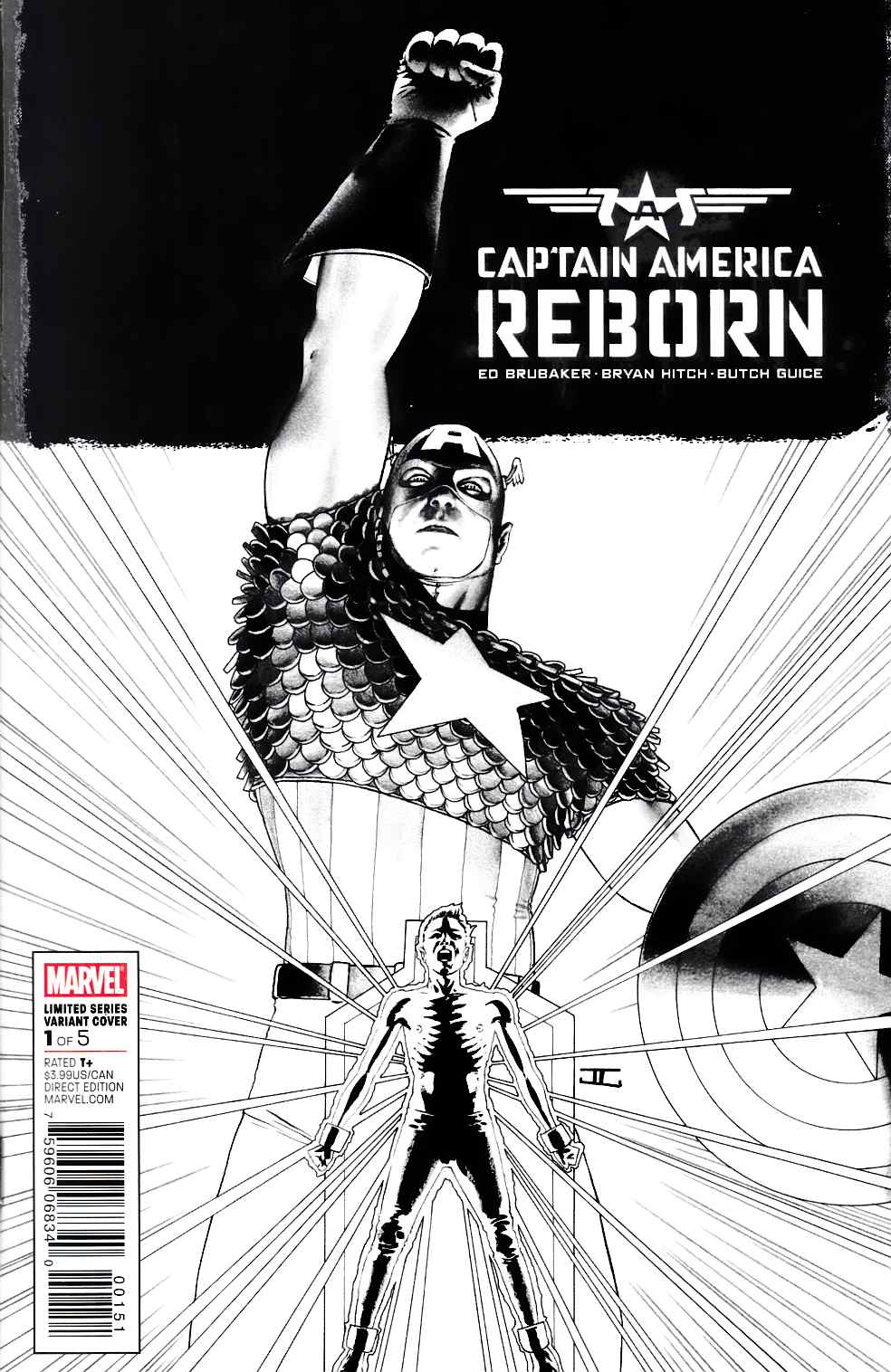 Captain America Reborn #1 Cassaday Sketch Variant Cover Very Fine (8.0) [Marvel Comic] LARGE
