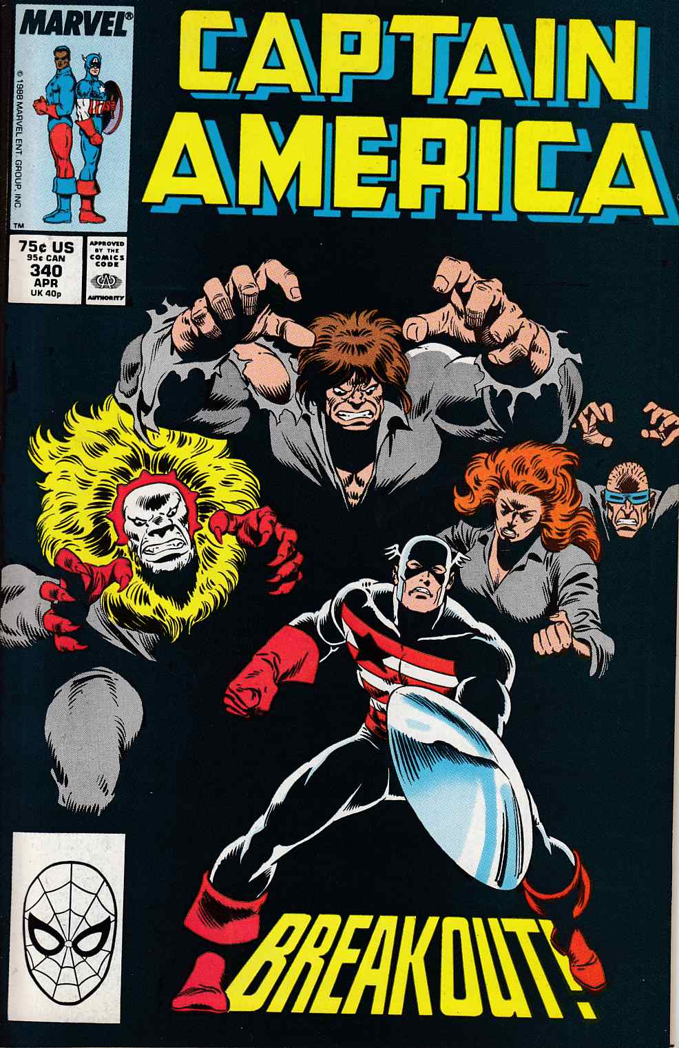 Captain America #340 Fine (6.0) [Marvel Comic] LARGE