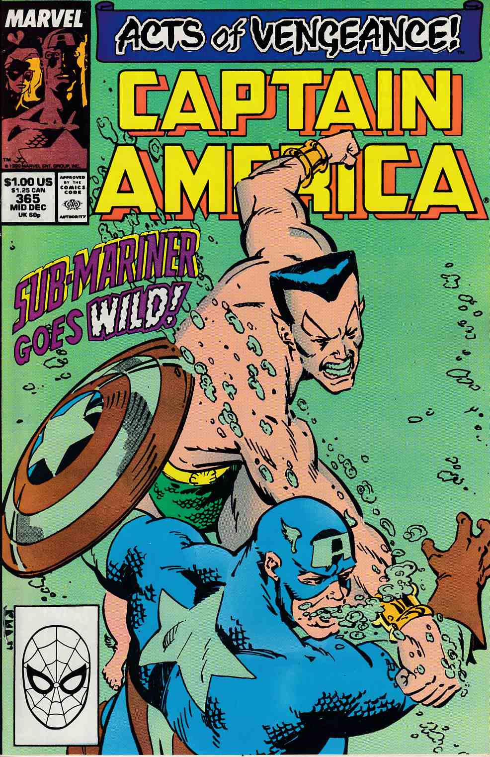 Captain America #365 Fine (6.0) [Marvel Comic] THUMBNAIL