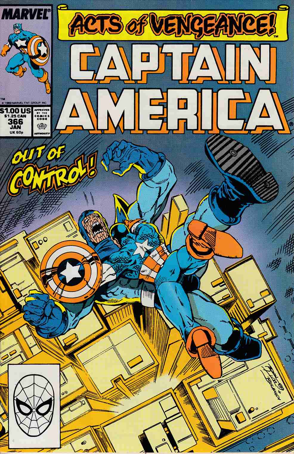 Captain America #366 Very Fine Minus (7.5) [Marvel Comic] LARGE