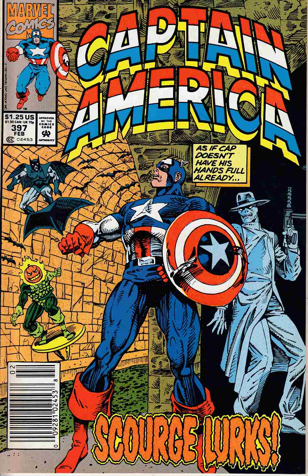 Captain America #397 Newsstand Edition Very Fine (8.0) [Marvel Comic] LARGE