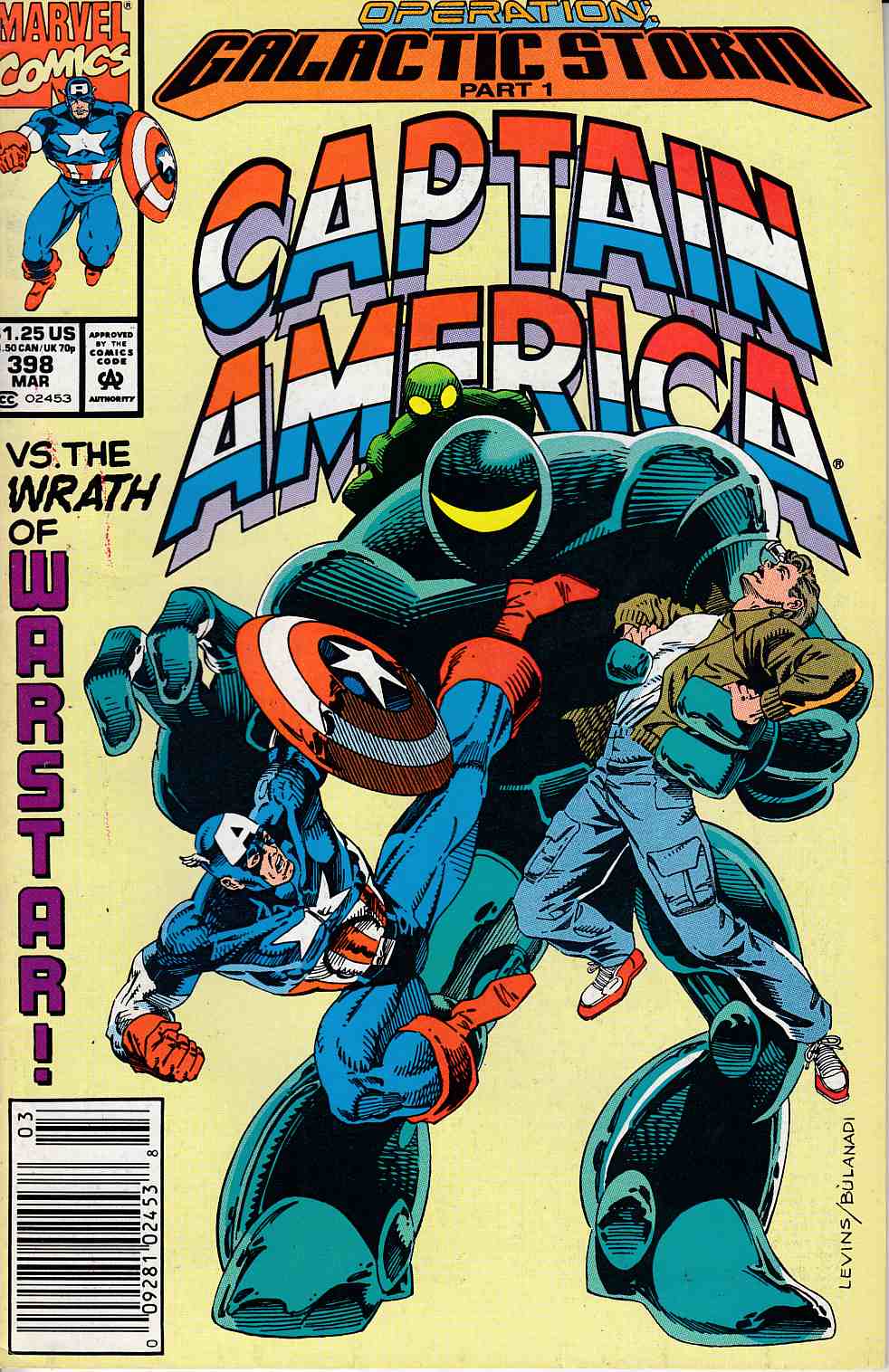 Captain America #398 Newsstand Edition Fine/Very FIne (7.0) [Marvel Comic] LARGE
