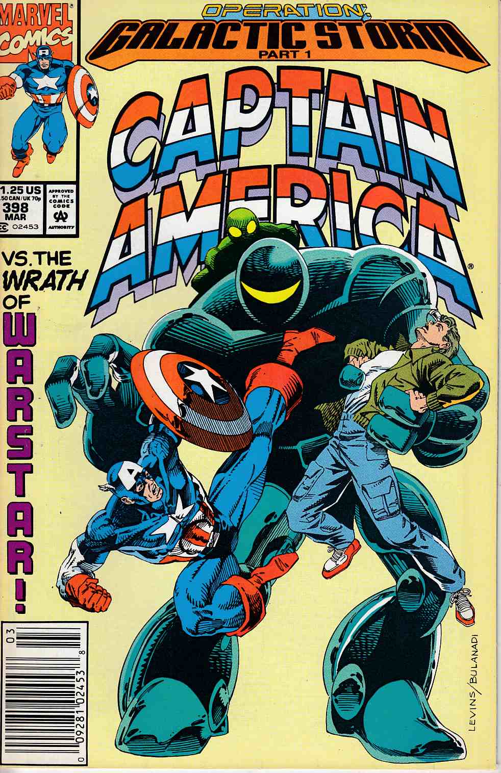Captain America #398 Newsstand Edition Very Fine (8.0) [Marvel Comic] LARGE