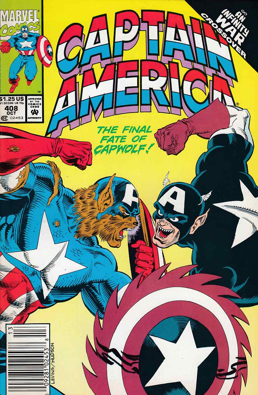 Captain America #408 Newsstand Edition Very Fine (8.0) [Marvel Comic] THUMBNAIL