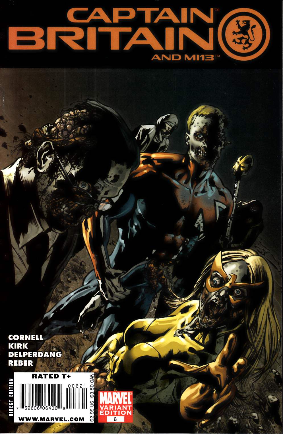 Captain Britain and MI 13 #6 Yardin Zombie Variant Cover Very Fine (8.0) [Marvel Comic] THUMBNAIL
