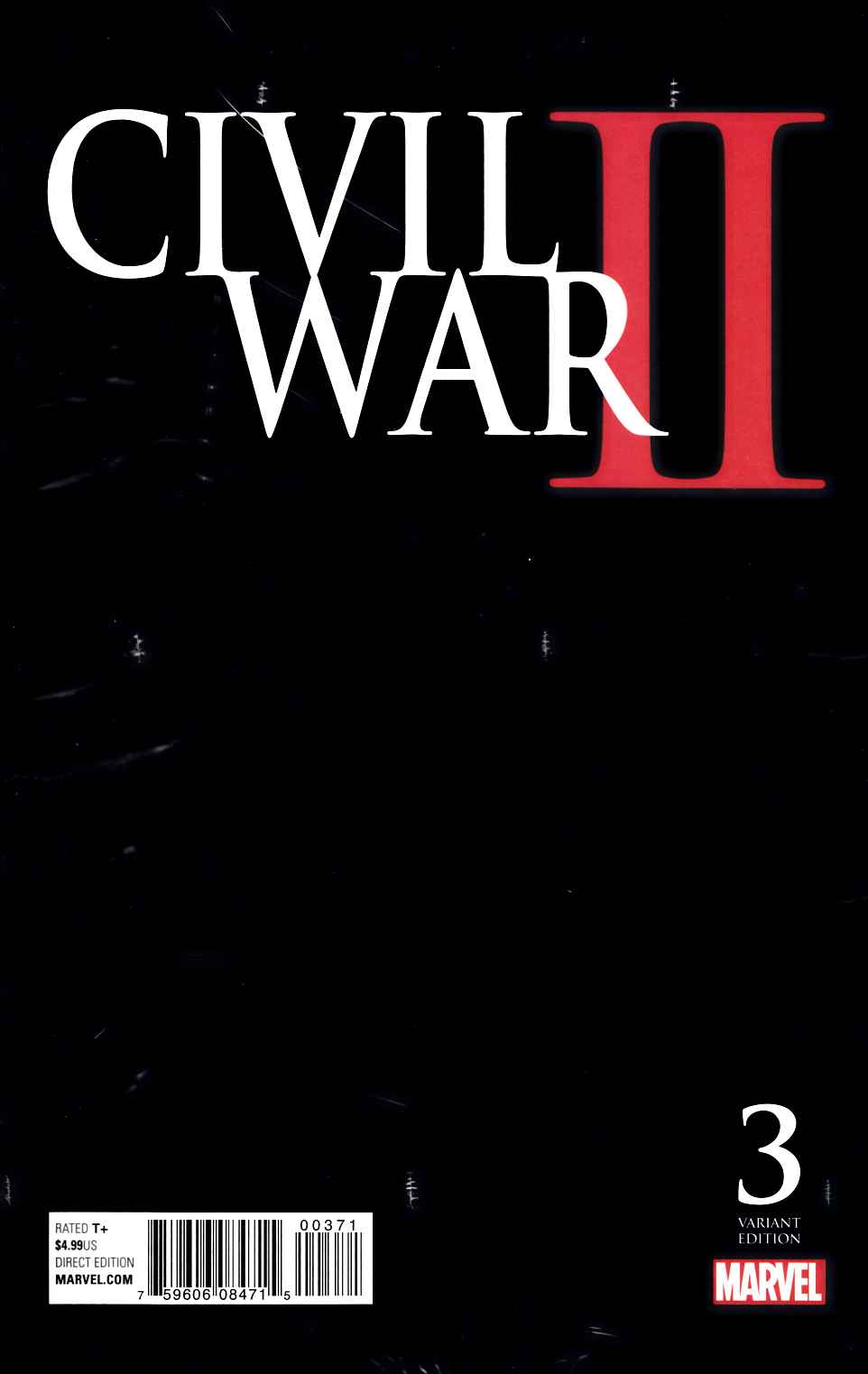 Civil War II #3 Quesada Bagged Midnight Launch Variant Cover [Marvel Comic] THUMBNAIL