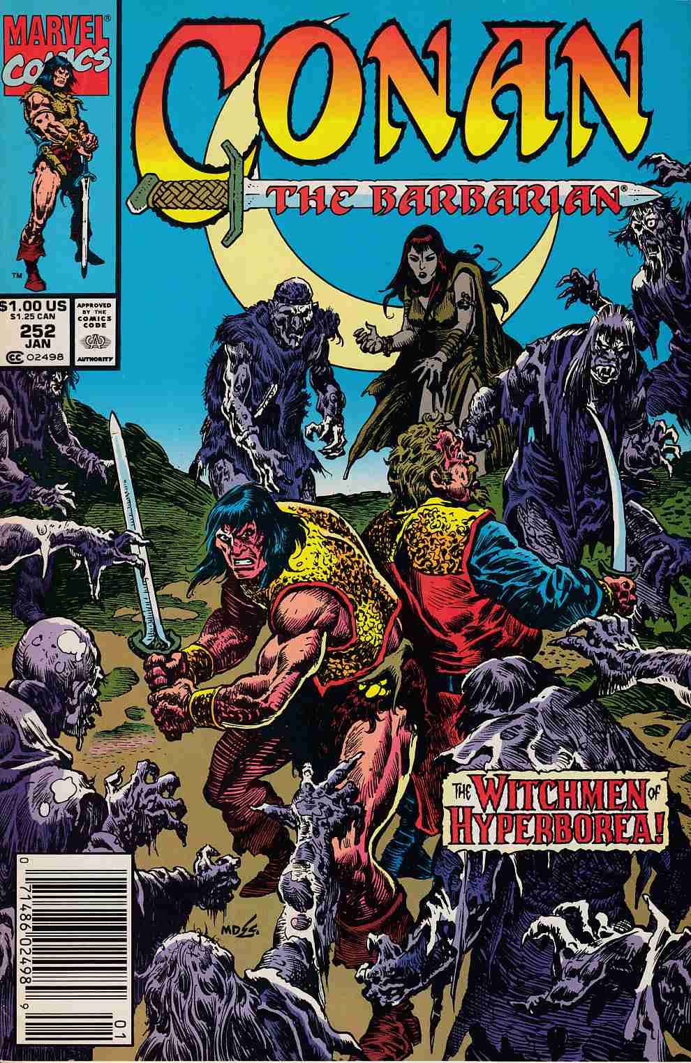Conan the Barbarian #252 Newsstand Edition very Fine Minus (7.5) [Marvel Comic] LARGE