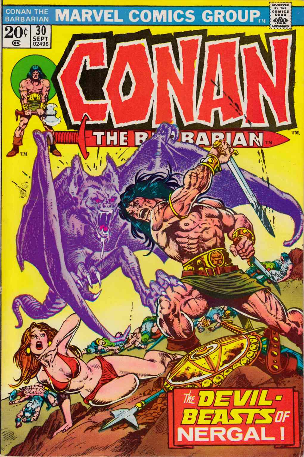 Conan the Barbarian #30 Very Fine Minus (7.5) [Marvel Comic] THUMBNAIL