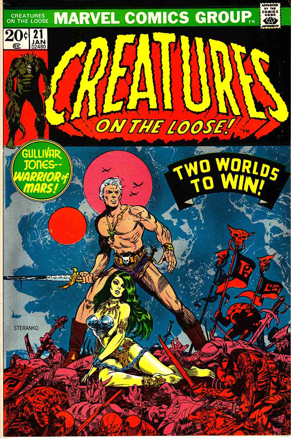 Creatures On The Loose #21 Fine/Very Fine (7.0) [Marvel Comic] THUMBNAIL