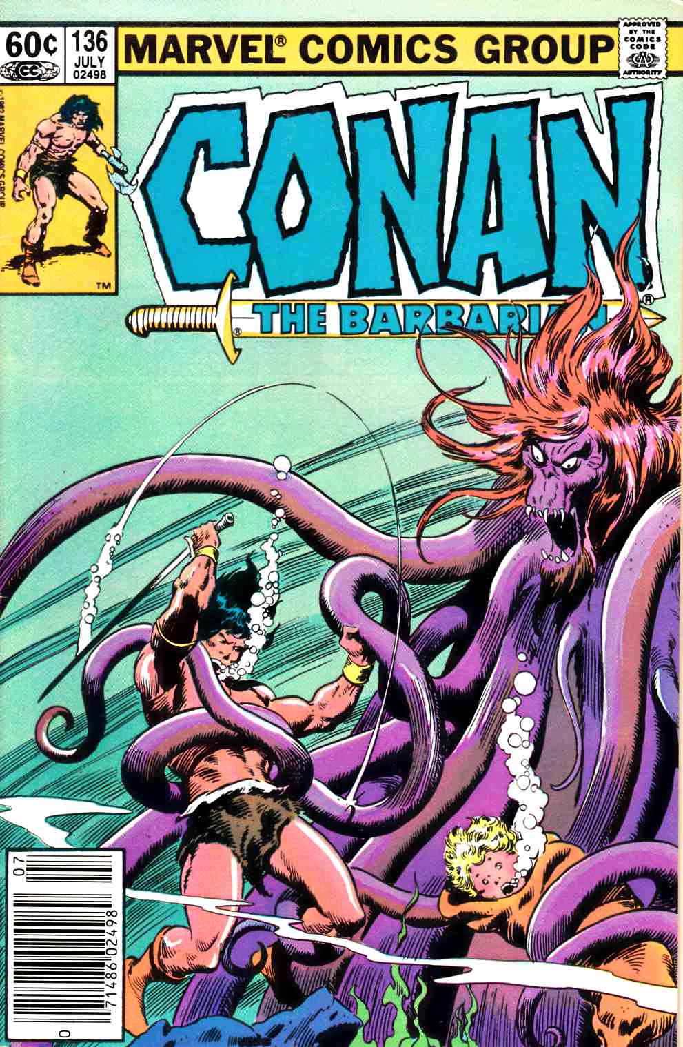 Conan the Barbarian #136 Newsstand Edition Fine (6.0) [Marvel Comic] THUMBNAIL