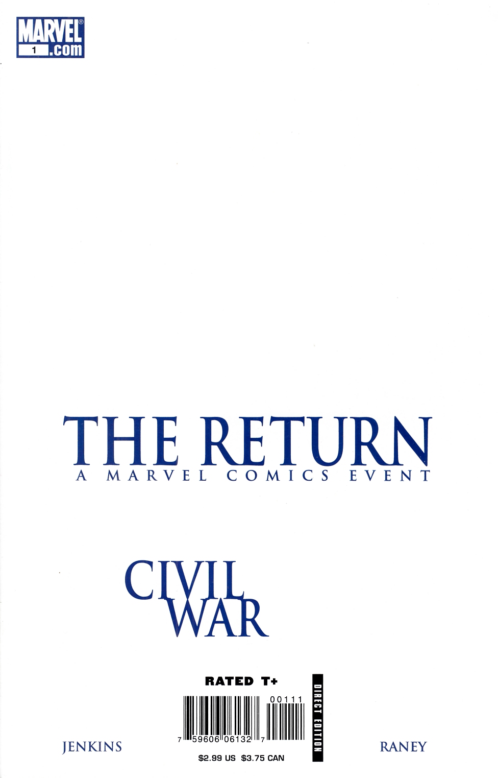 Civil War The Return #1 Very Fine (8.0) [Marvel Comic] THUMBNAIL