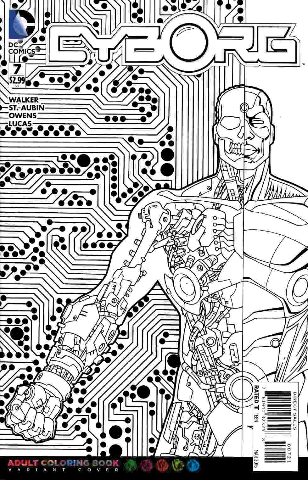 Cyborg #7 Adult Coloring Book Variant Cover [DC Comic] THUMBNAIL