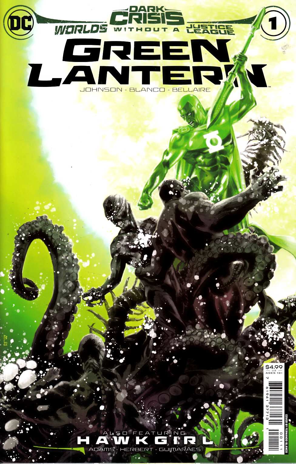 Dark Crisis Worlds Without Justice League Green Lantern #1 Near Mint (9.4) [DC Comic] LARGE