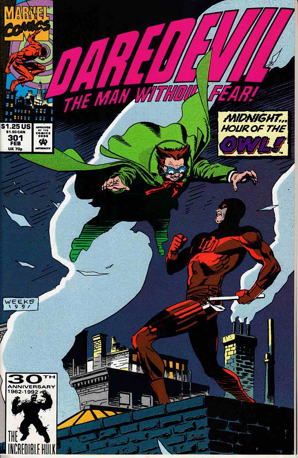 Daredevil #301 Near Mint (9.4) [Marvel Comic] THUMBNAIL