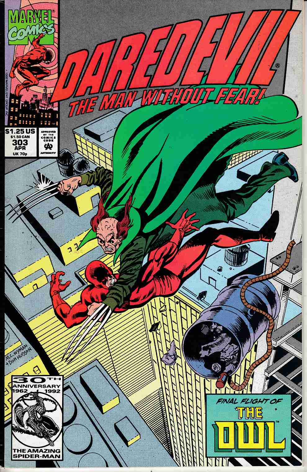 Daredevil #303 Very Fine (8.0) [Marvel Comic] THUMBNAIL