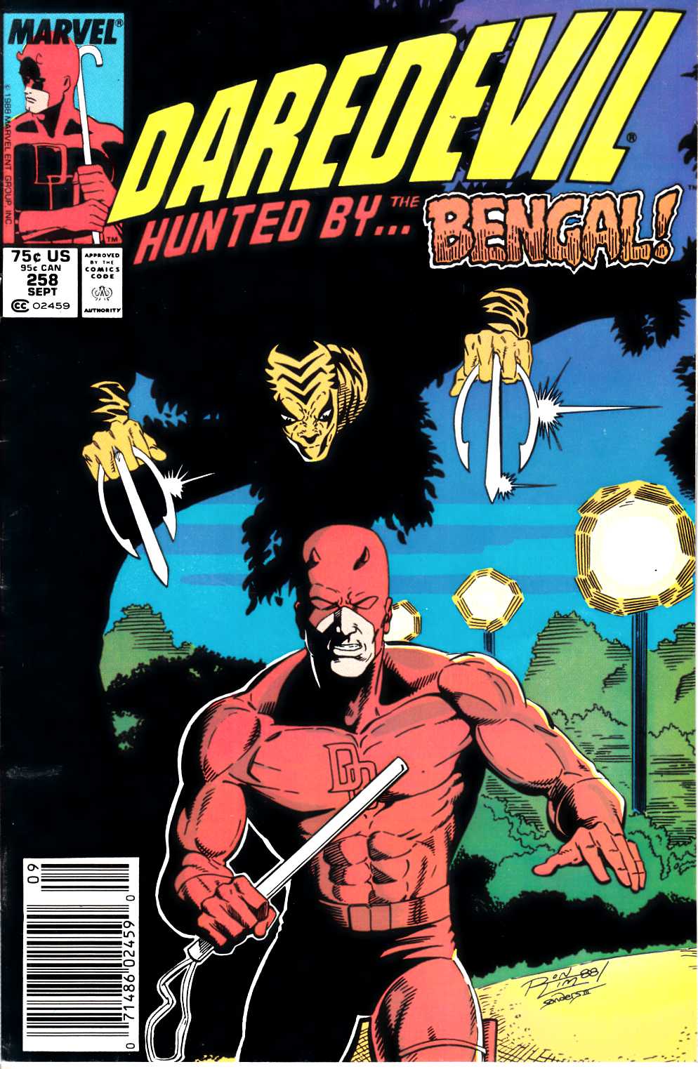 Daredevil #258 Newsstand Edition Very Fine Minus (7.5) [Marvel Comic] THUMBNAIL