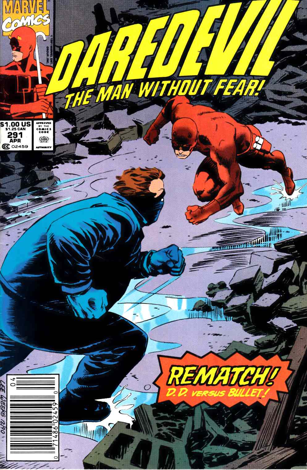 Daredevil #291 Newsstand Edition Very Fine (8.0) [Marvel Comic] THUMBNAIL