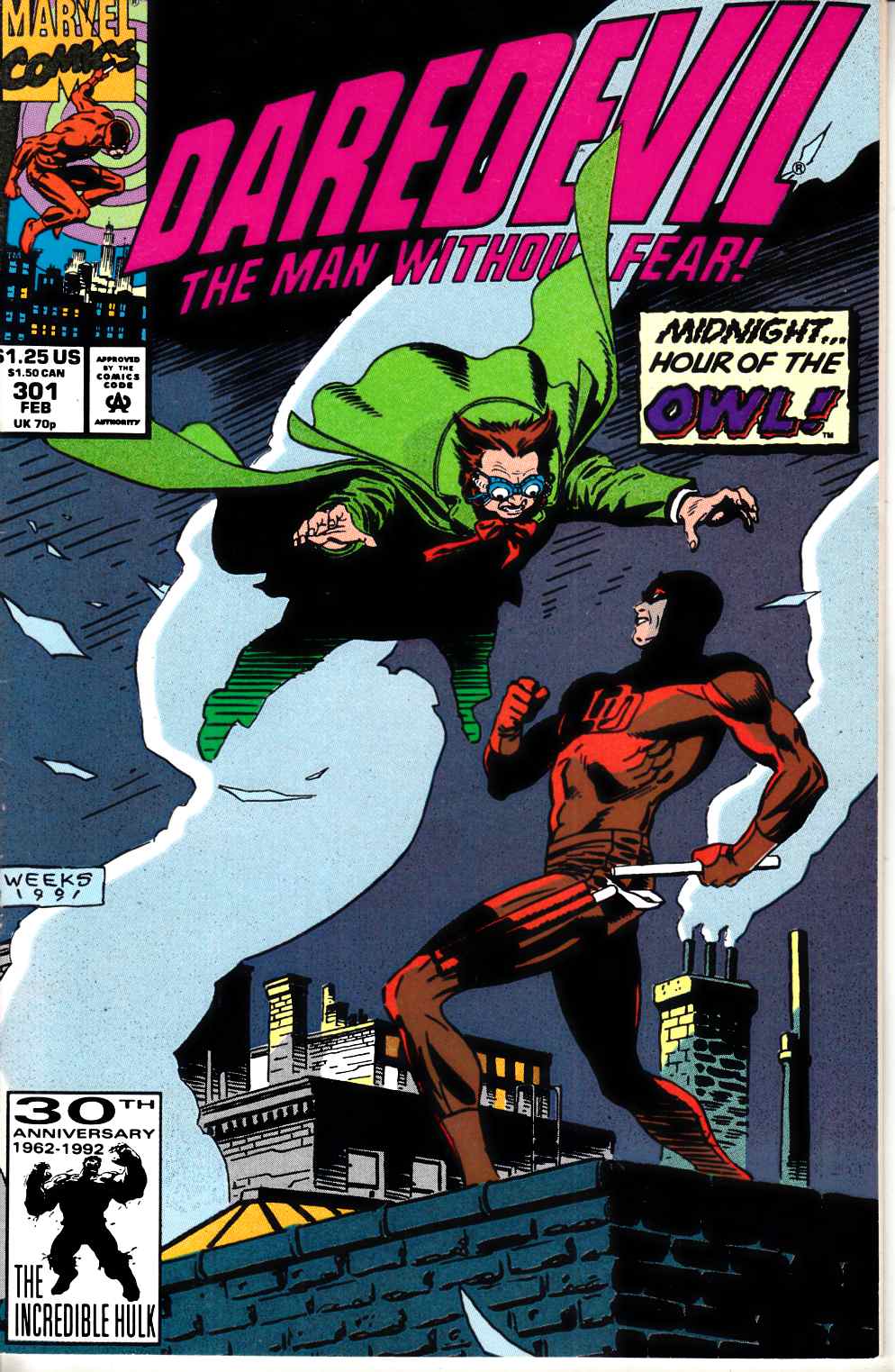 Daredevil #301 Very Fine (8.0) [Marvel Comic] THUMBNAIL