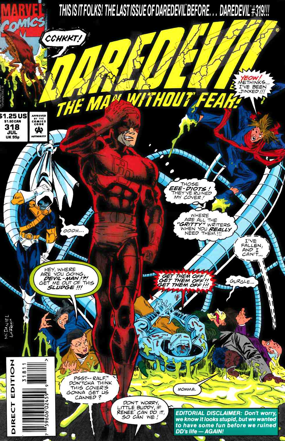 Daredevil #318 Very Fine (8.0) [Marvel Comic] THUMBNAIL