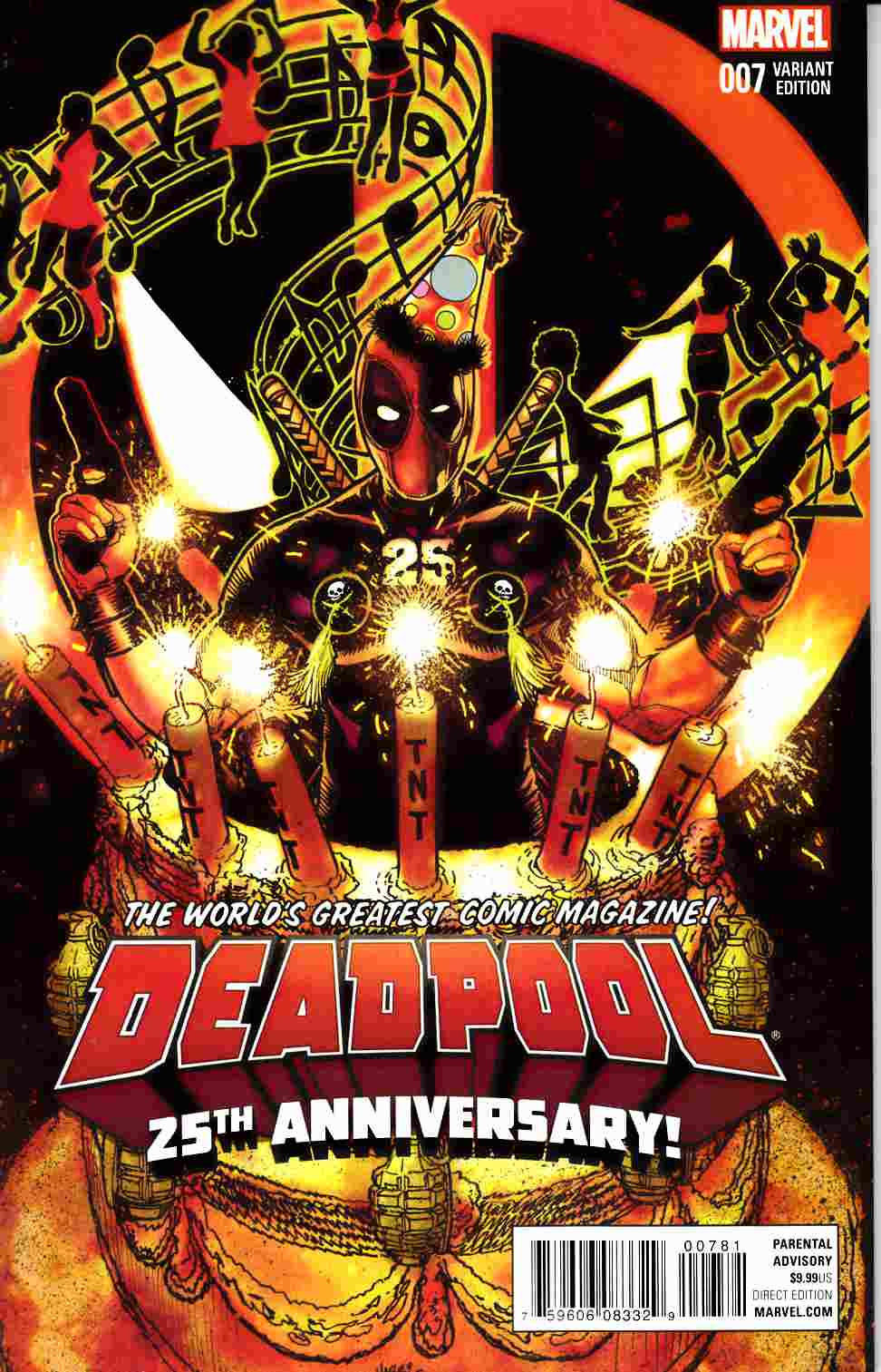 Deadpool #7 Harris 25th Anniversary Variant Cover [Marvel Comic] LARGE