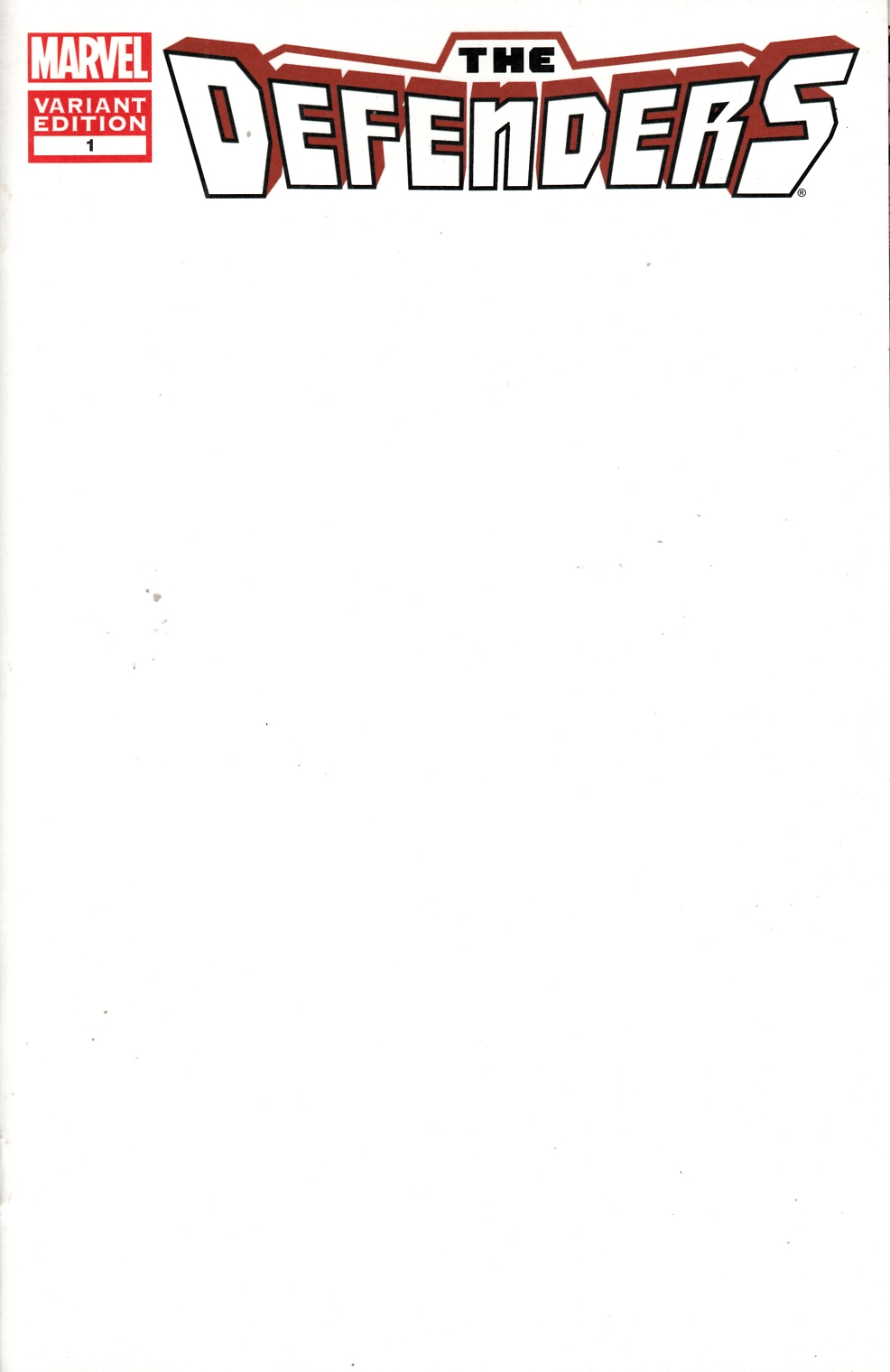 Defenders #1 Blank Variant Cover Near Mint (9.4) [Marvel Comic] THUMBNAIL