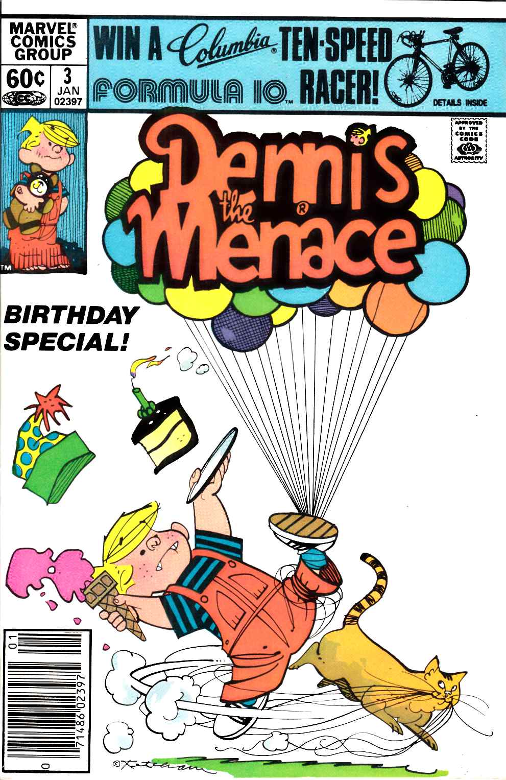 Dennis the Menace #3 Newsstand Edition Fine Plus (6.5) [Marvel Comic] LARGE