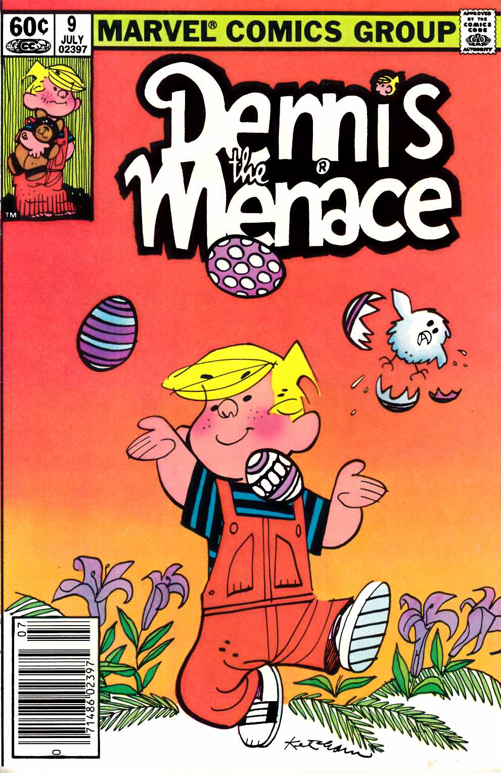 Dennis the Menace #9 Newsstand Edition Very Fine (8.0) [Marvel Comic] LARGE