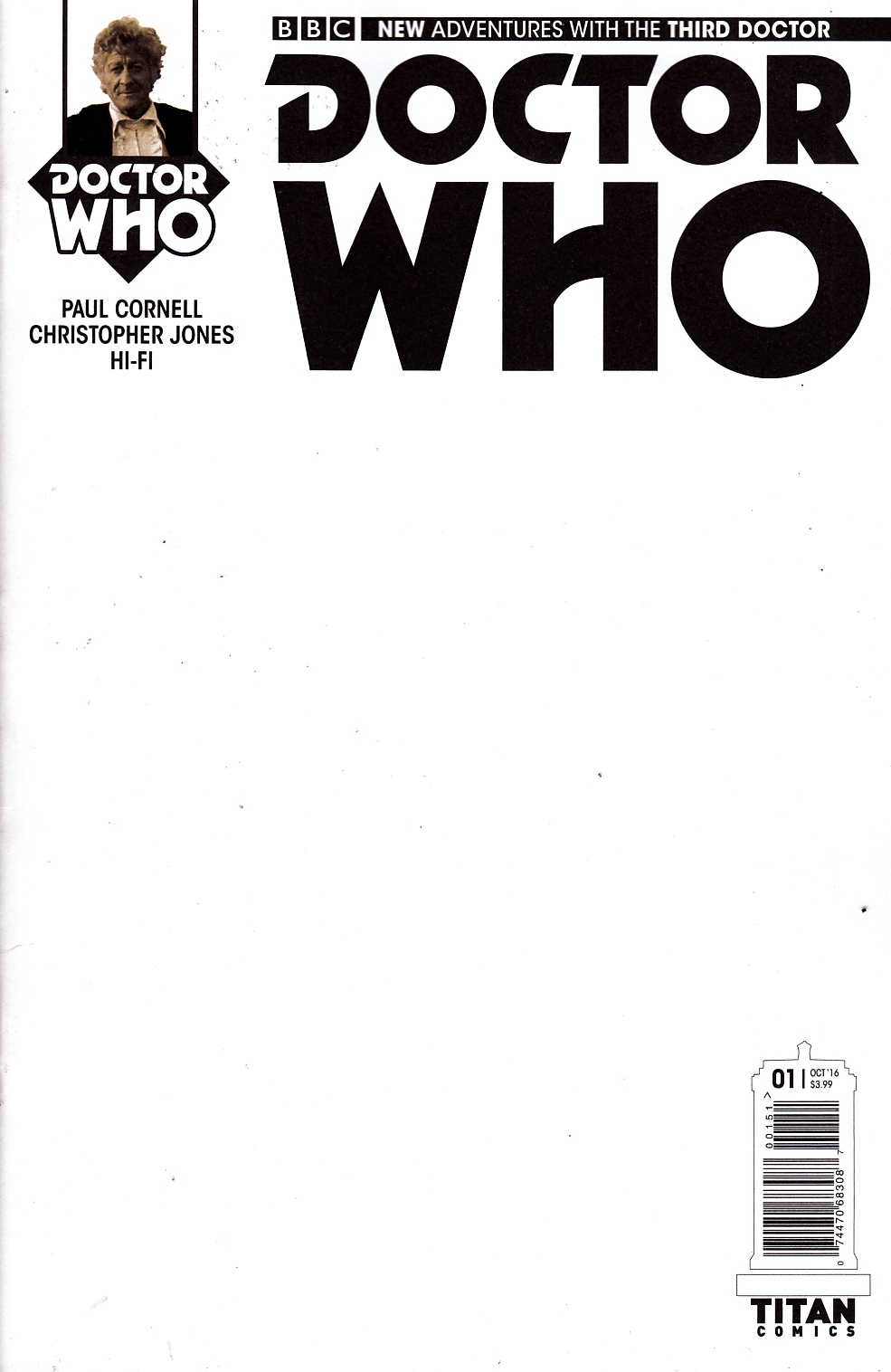 Doctor Who 3rd Doctor #1 Cover E- Blank [Titan Comic] LARGE