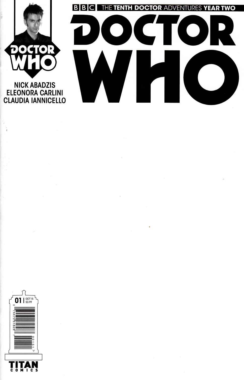 Doctor Who 10th Doctor Year Two #1 Blank Sketch Cover [Titan Comic] LARGE