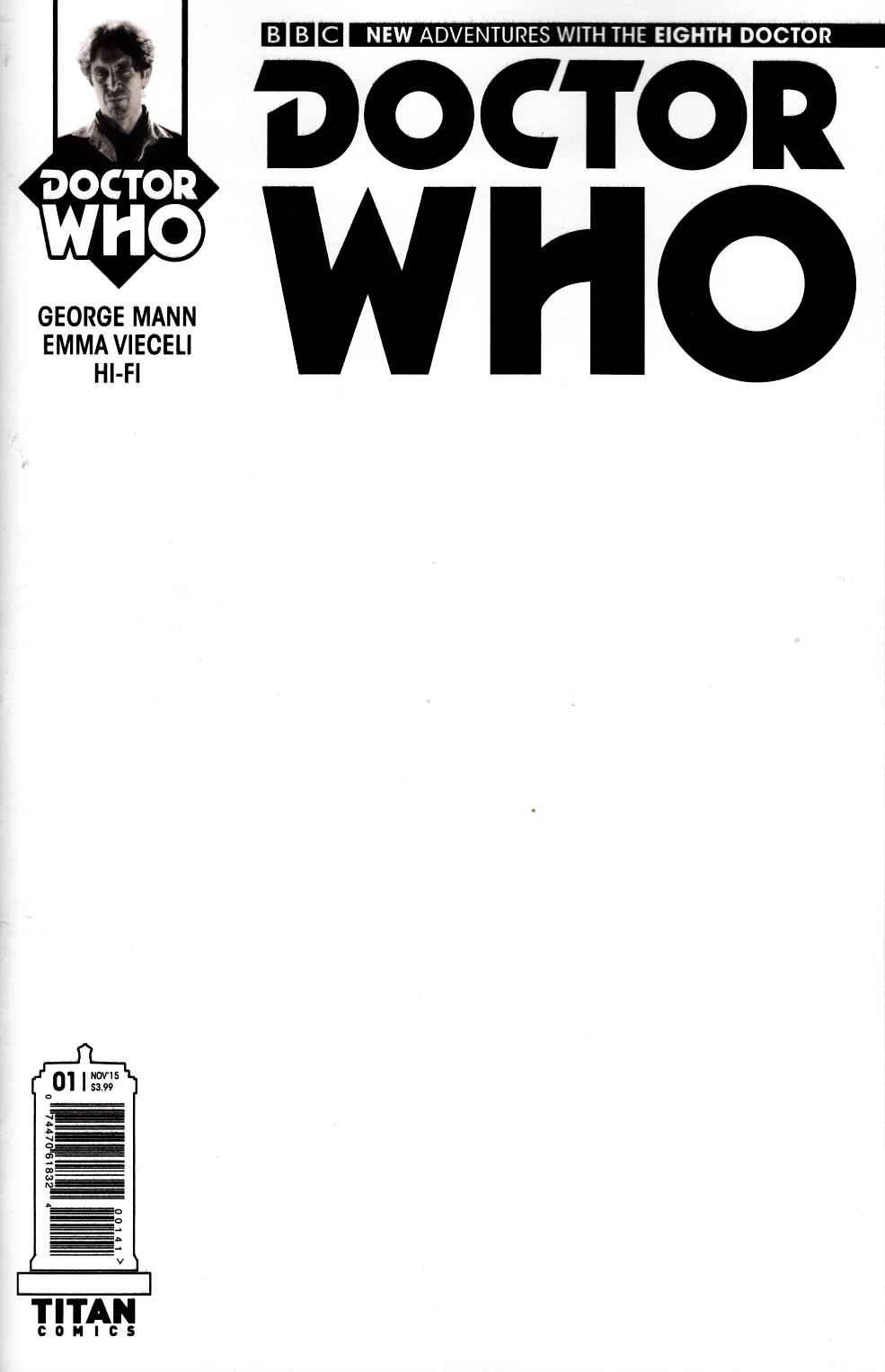 Doctor Who 8th Doctor #1 Blank Sketch Variant Cover [Titan Comic] THUMBNAIL