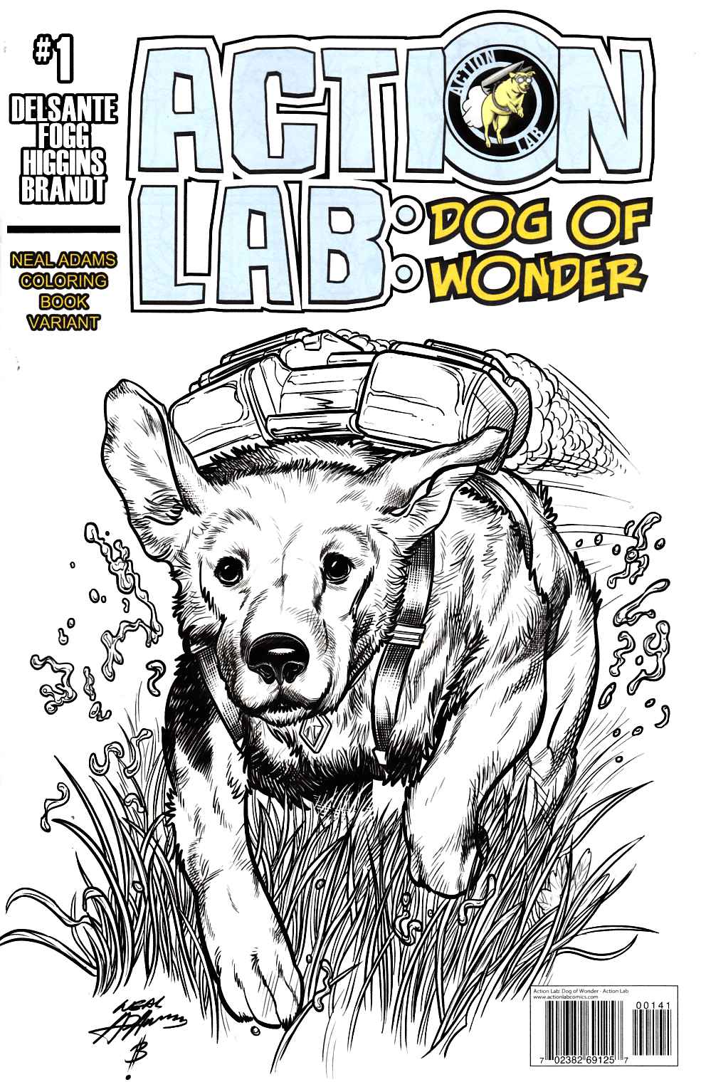 Action Lab Dog of Wonder #1 Cover C- Coloring Book Neal Adams [Action Lab Comic] LARGE