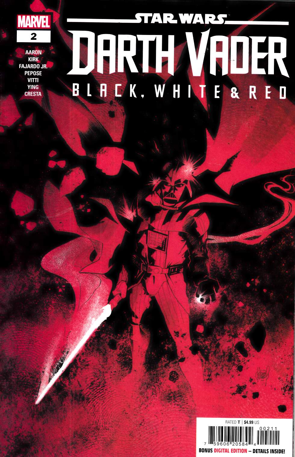 Star Wars Darth Vader Black White and Red #2 Near Mint (9.4) [Marvel Comic] THUMBNAIL