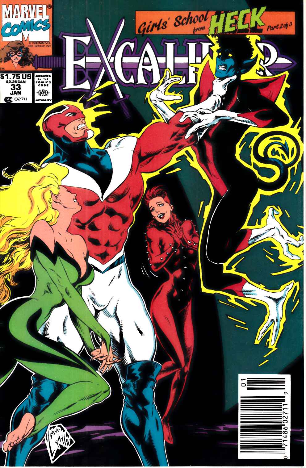Excalibur #33 Newsstand Edition Very Fine (8.0) [Marvel Comic] LARGE