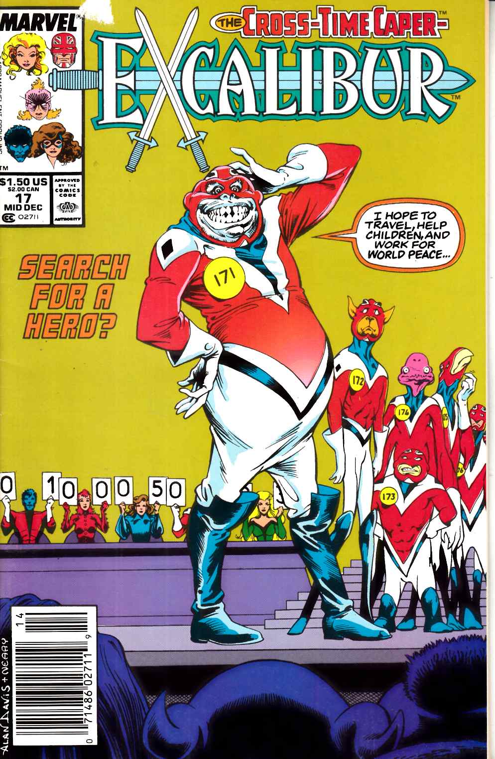 Excalibur #17 Newsstand Edition Very Fine (8.0) [Marvel Comic] LARGE