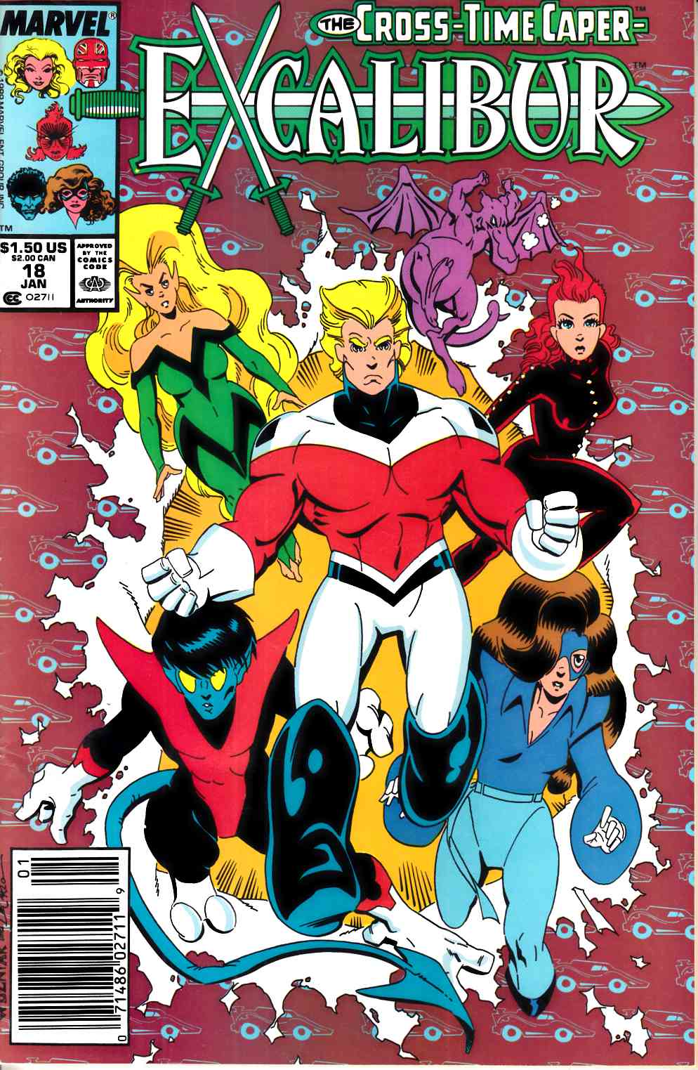 Excalibur #18 Newsstand Edition Fine (6.0) [Marvel Comic] LARGE