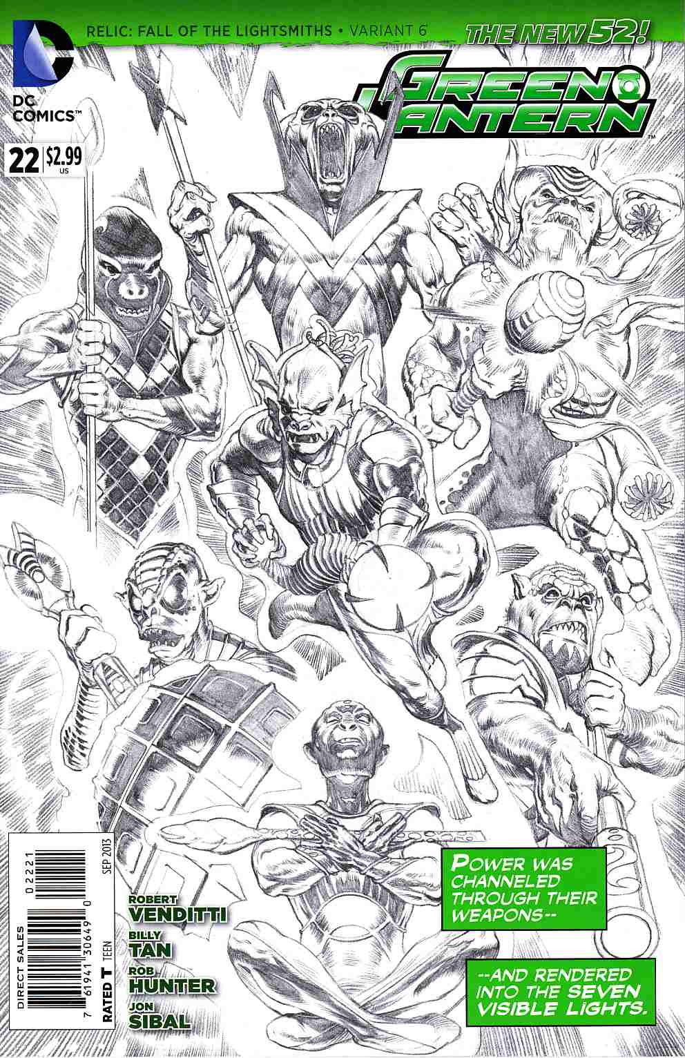 Green Lantern #22 B&W Morales Variant Cover [DC Comic]