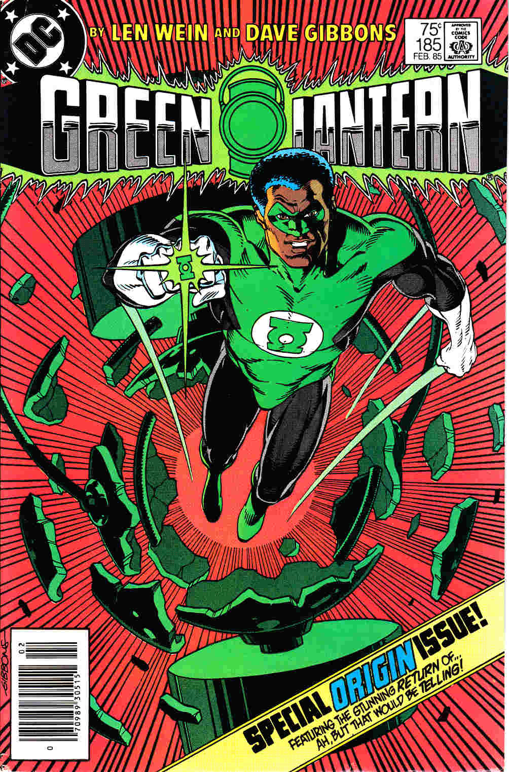 Green Lantern #185 Newsstand Edition Very Fine Minus (7.5) [DC Comic]