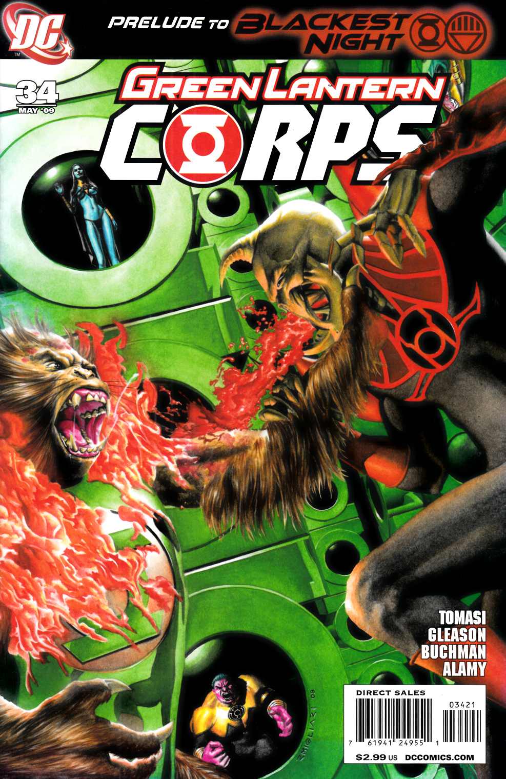 Green Lantern Corps #34 Migliari Variant Cover Near Mint (9.4) [DC Comic] THUMBNAIL