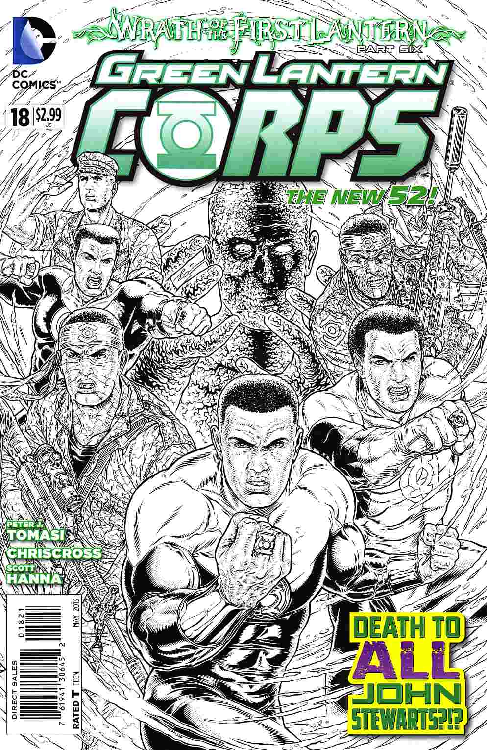 Green Lantern Corps #18 B&W Variant Cover [DC Comic] LARGE