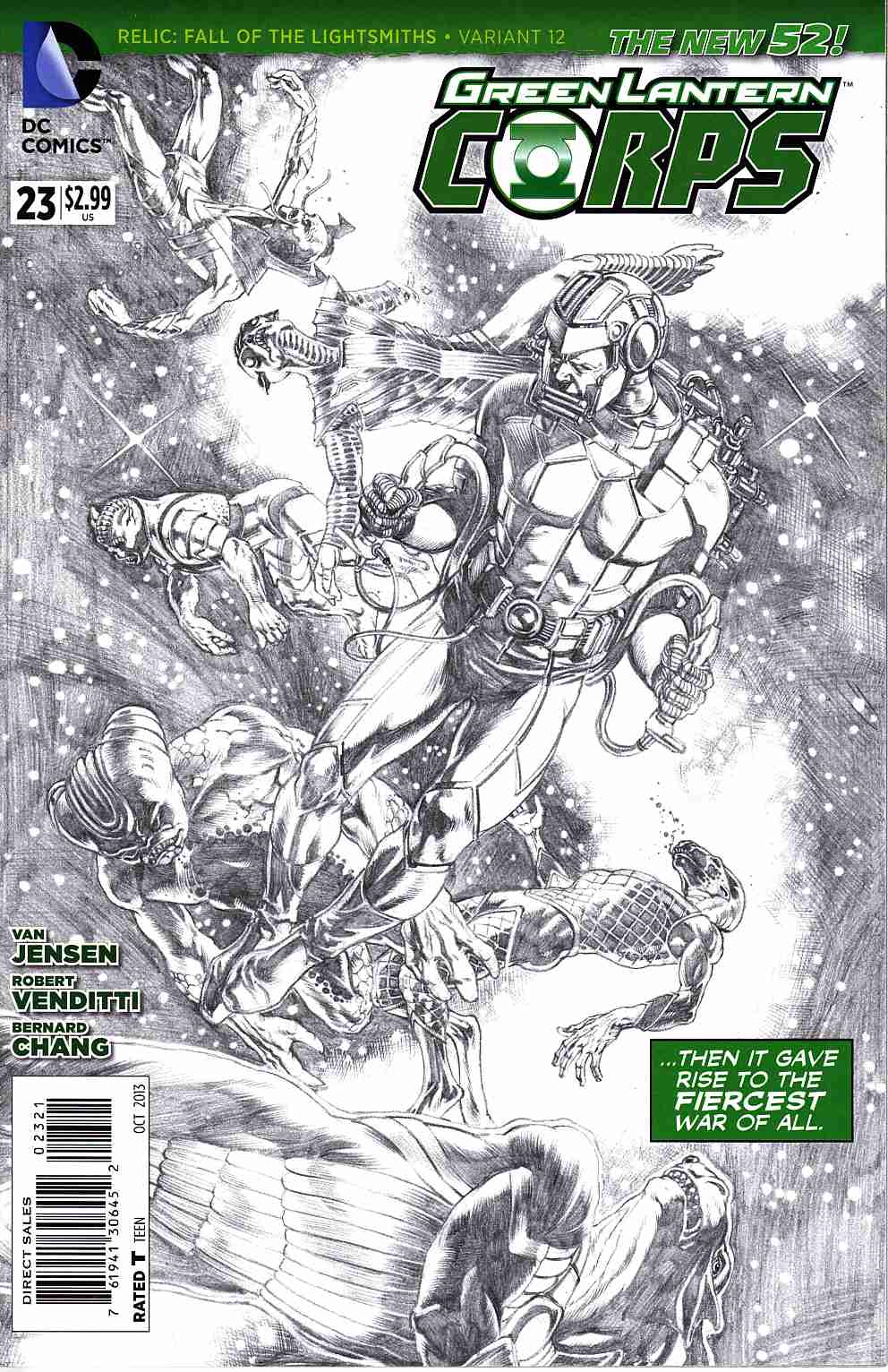 Green Lantern Corps #23 B&W Variant Cover [DC Comic] LARGE