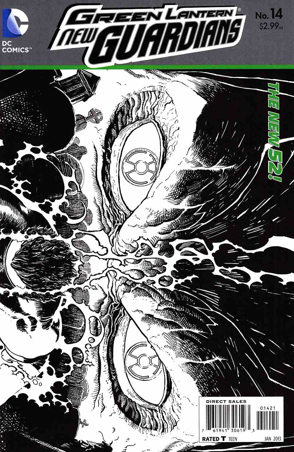Green Lantern New Guardians #14 B&W Variant Cover [DC Comic] LARGE