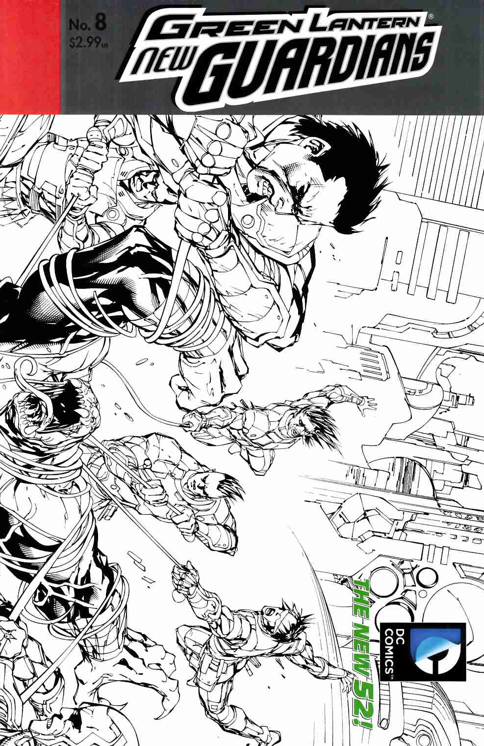 Green Lantern New Guardians #8 Kirkham B&W Variant Cover Very Fine (8.0) [DC Comic] LARGE