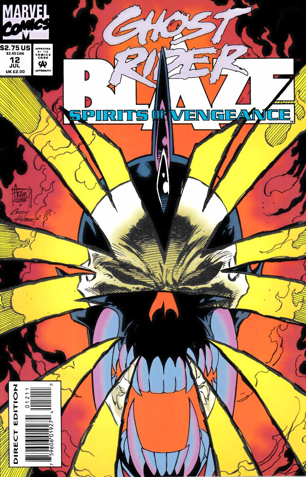 Ghost Rider & Blaze Spirits of Vengeance #12 Near Mint Minus (9.2) [Marvel Comic] LARGE