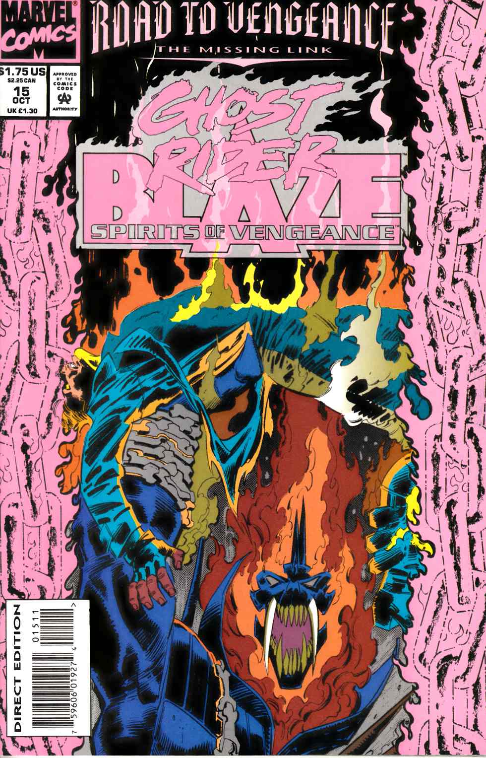 Ghost Rider & Blaze Spirits of Vengeance #15 Near Mint (9.4) [Marvel Comic] LARGE