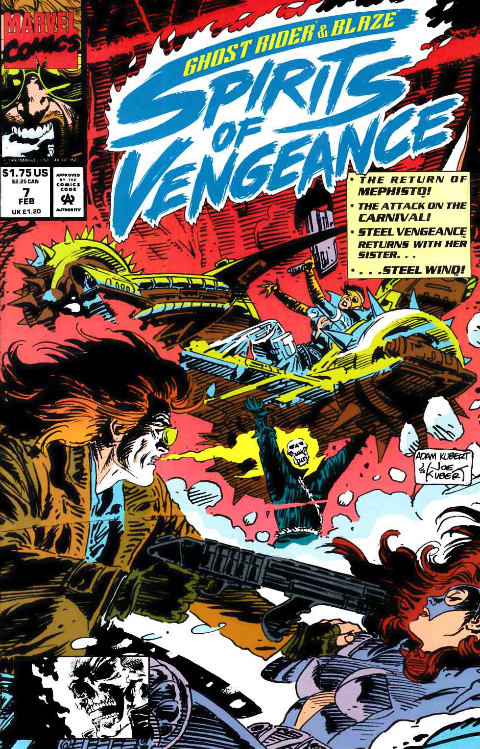 Ghost Rider & Blaze Spirits of Vengeance #7 Near Mint Minus (9.2) [Marvel Comic] LARGE